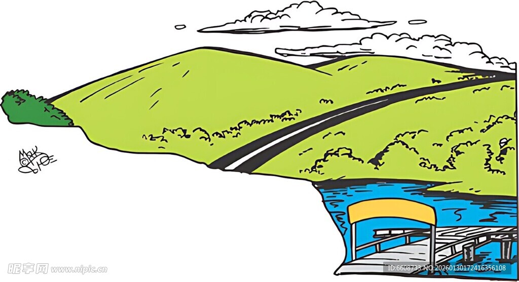 乡村公路旁的多彩风景