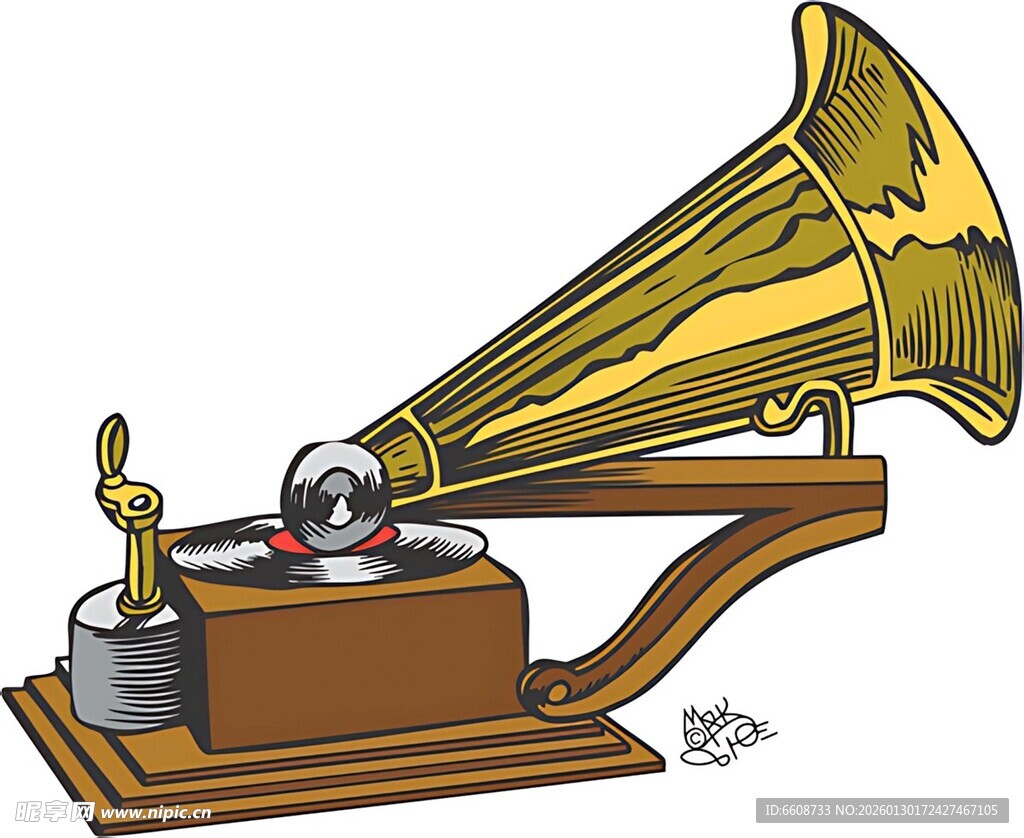 复古金色留声机