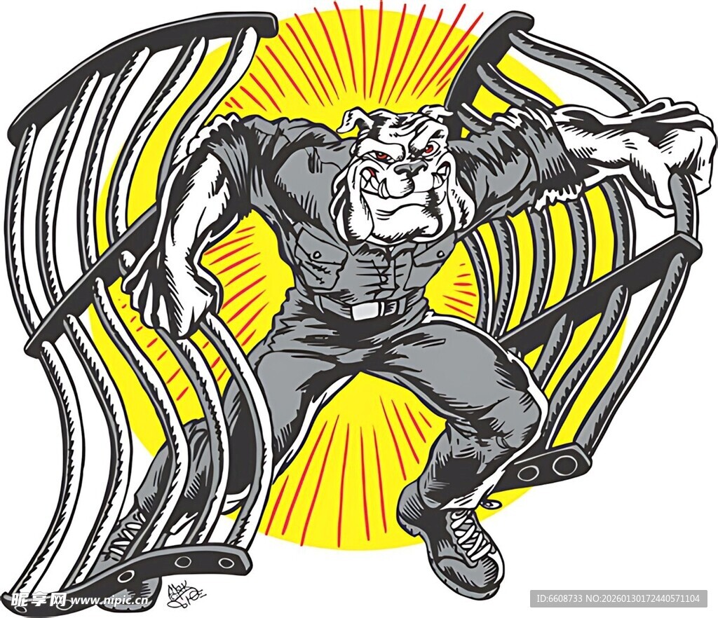 超级英雄挥舞利爪形象