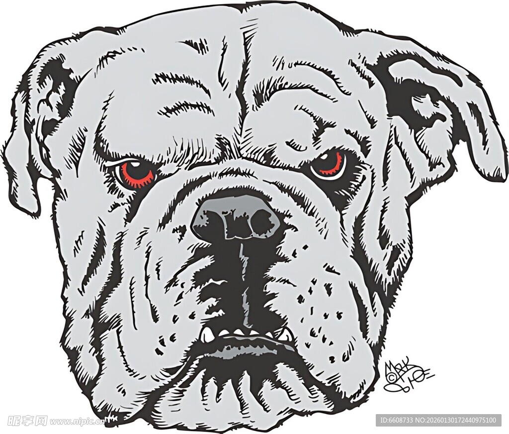 愤怒的斗牛犬头像