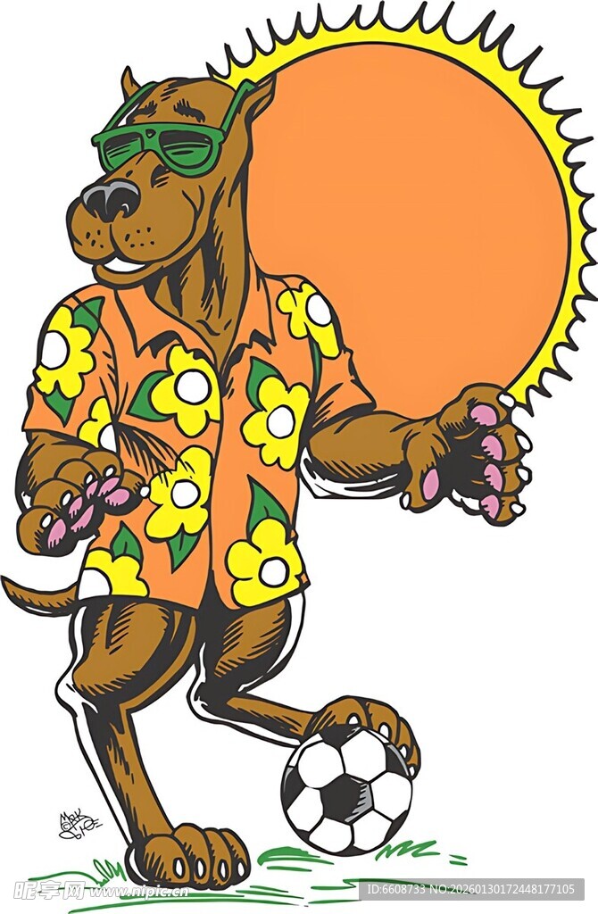 穿花衣踢球的时髦狗狗