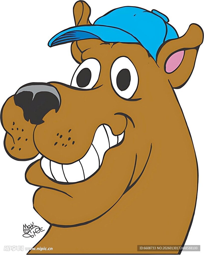 蓝色帽子卡通狗形象