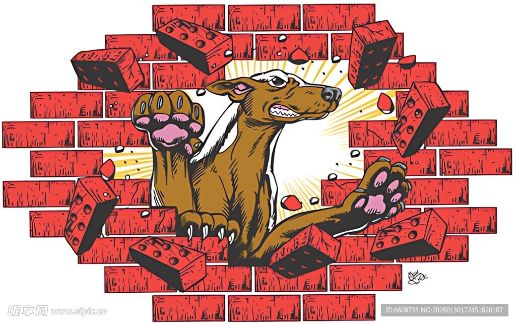 破墙而出的松鼠