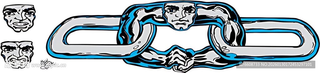 卡通人物在蓝色轨道上滑行