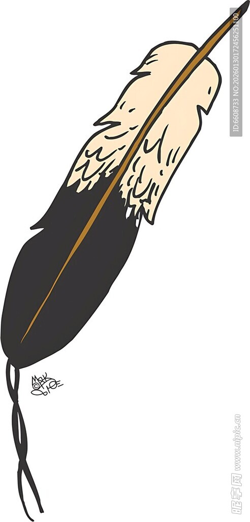 复古羽毛笔设计素材