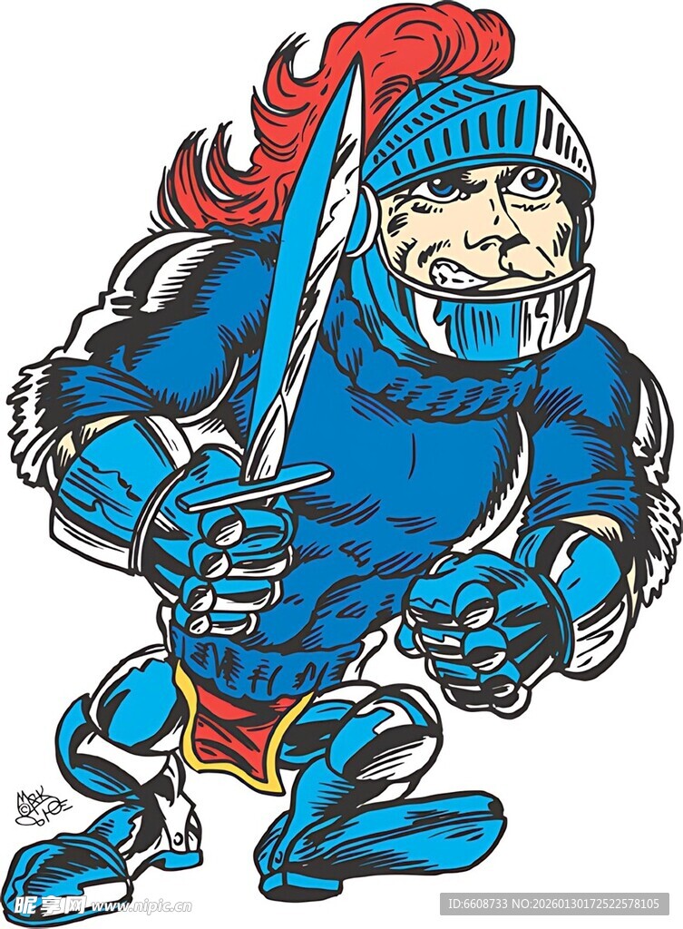 蓝色骑士卡通形象