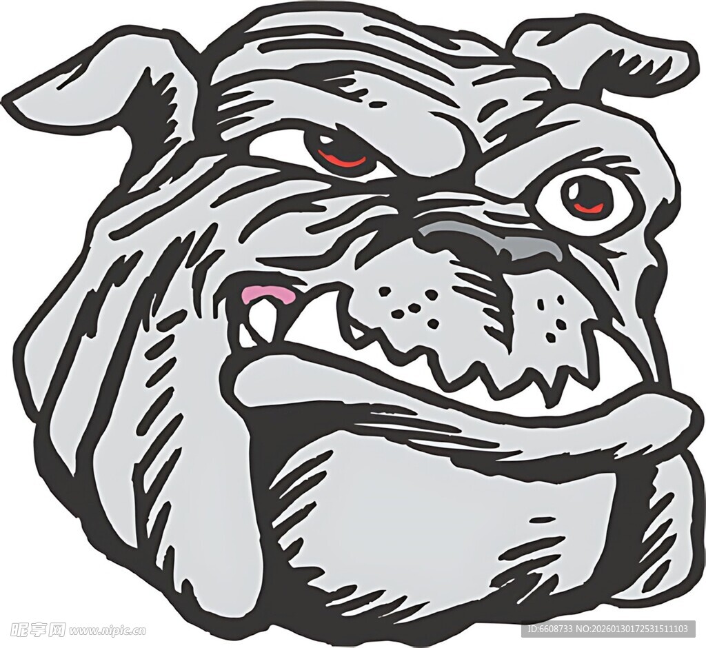 愤怒斗牛犬头像