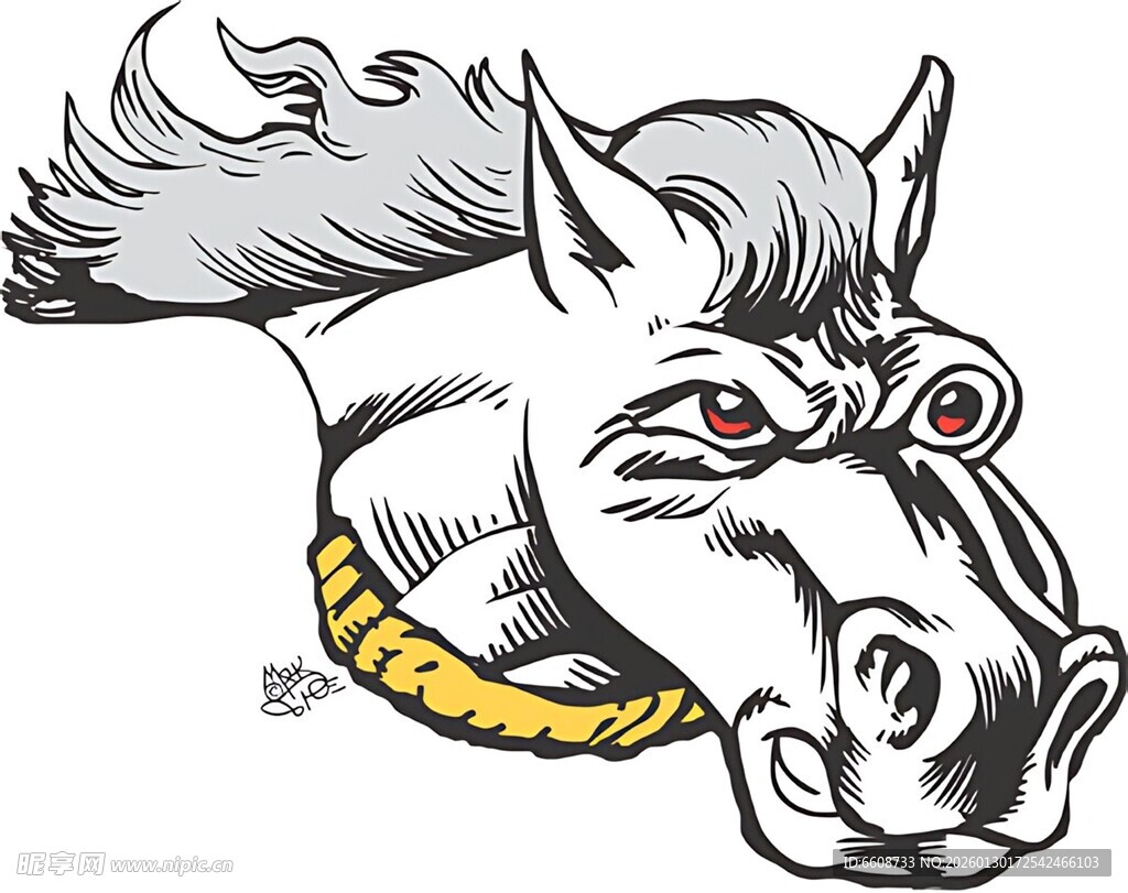 奇幻多头马形象插画