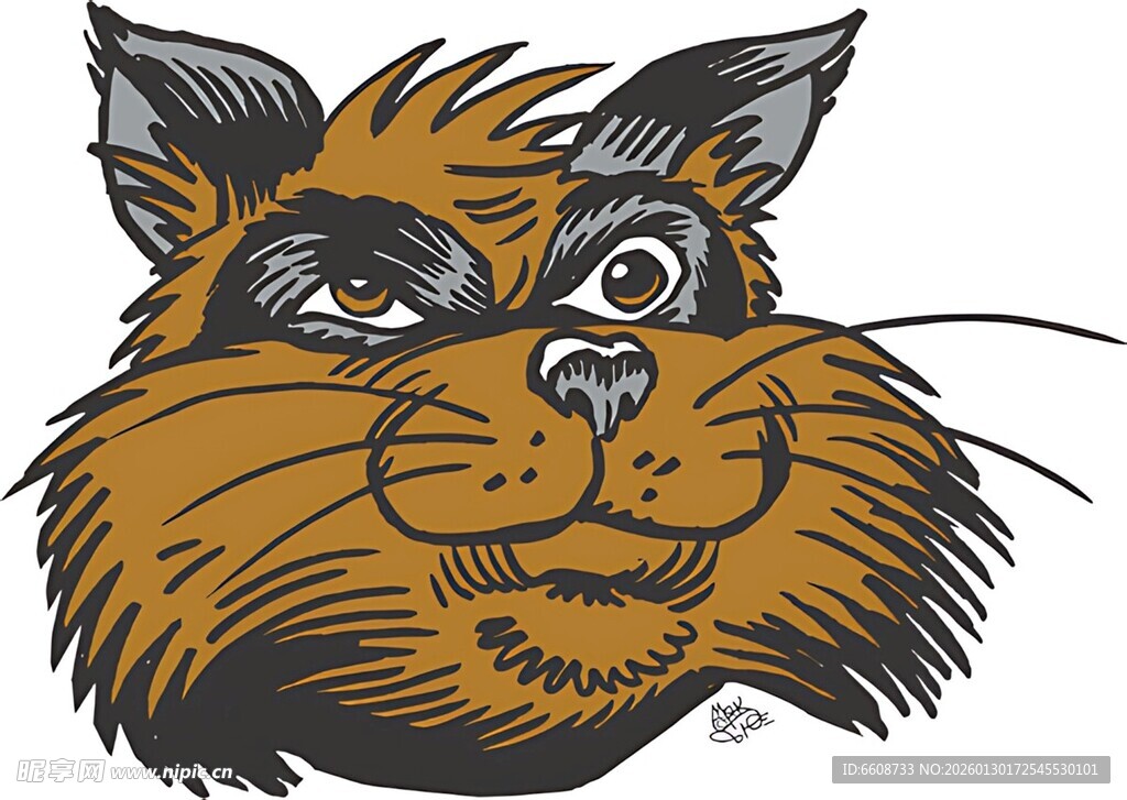 俏皮小猫头插画