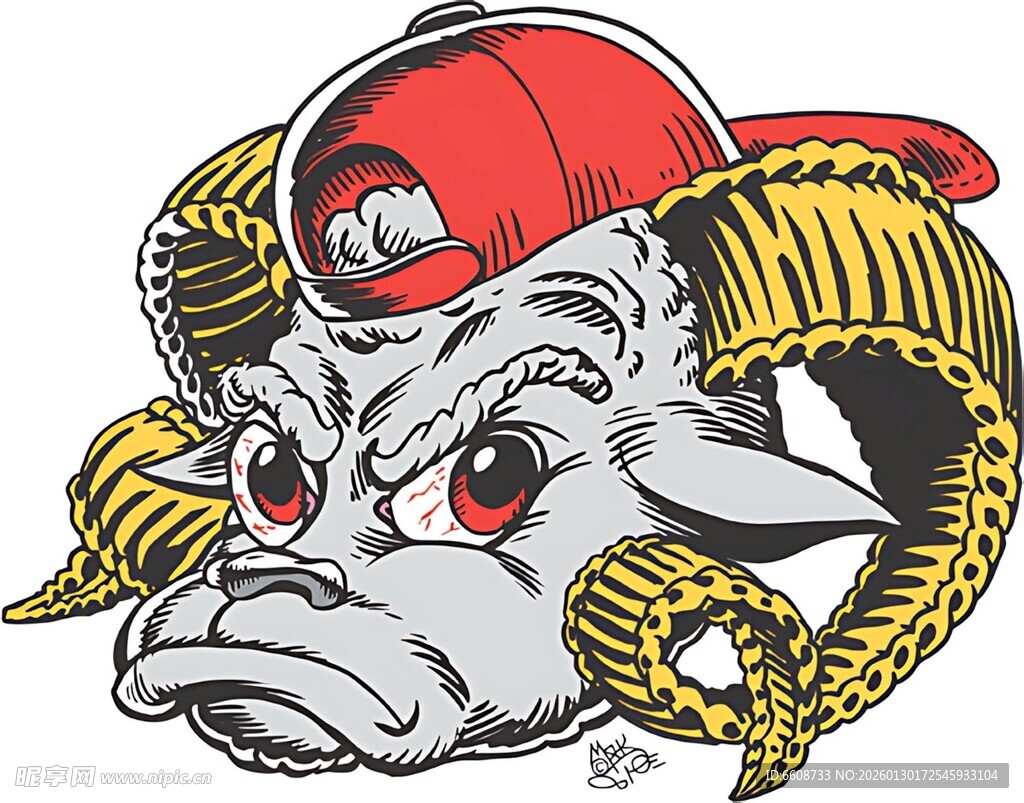 潮流公羊头卡通形象