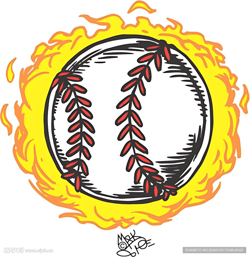 火焰环绕的棒球