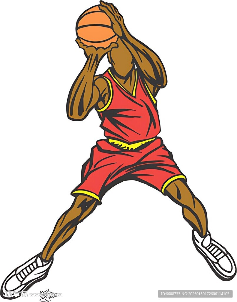 篮球运动员准备投篮瞬间