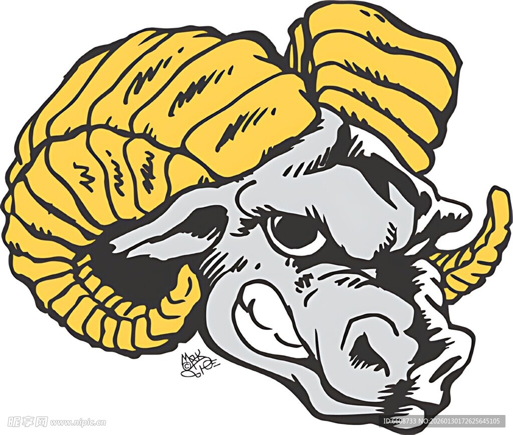 公羊头部标志图案