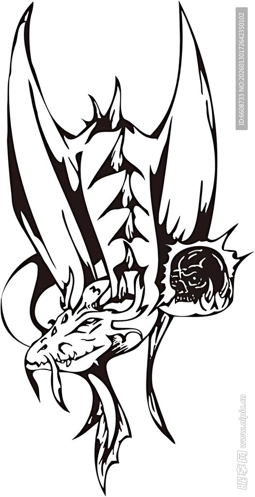 龙形纹身图案设计