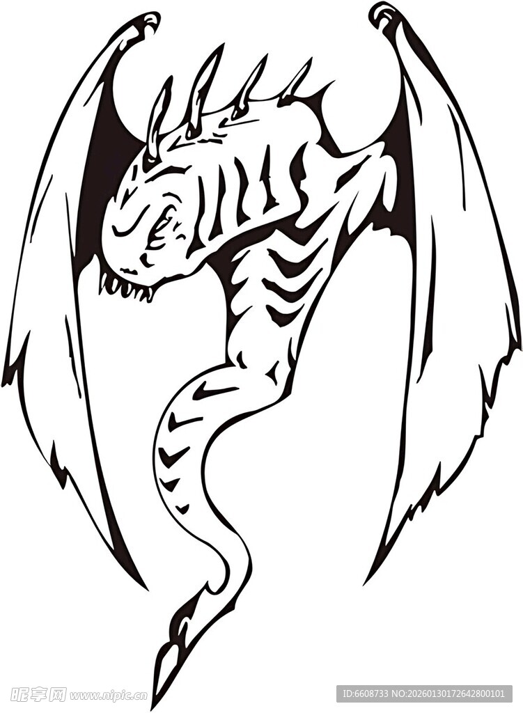 黑白飞龙图案设计