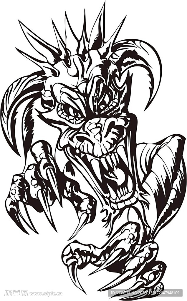 恐怖外星怪物插画