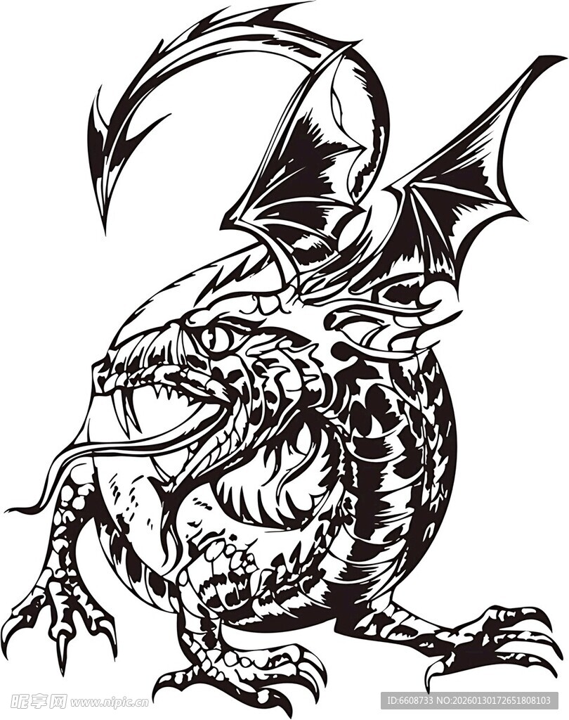 奇幻风格龙形插画形象