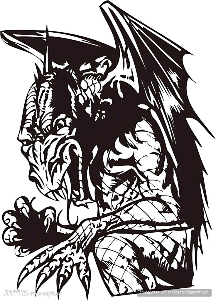 暗黑风格恶魔插画