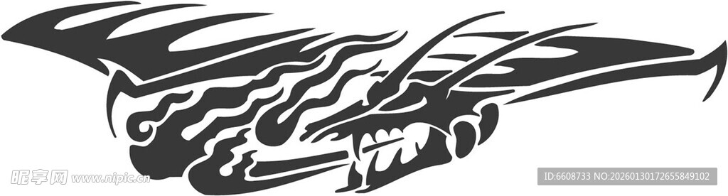 抽象线条勾勒的神秘飞鸟