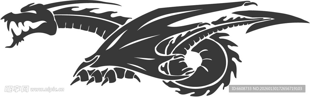 黑色飞龙图案
