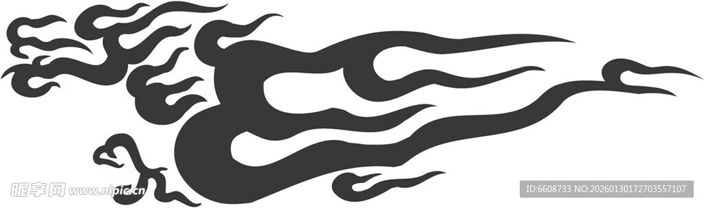 龙形火焰纹饰图案