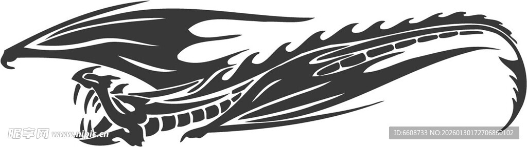 黑色飞龙图案
