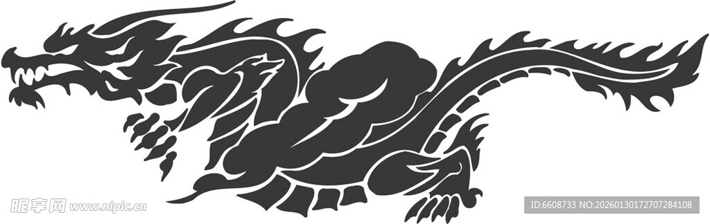 传统黑龙图案