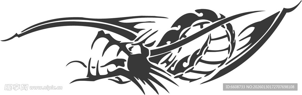 龙形纹身图案设计