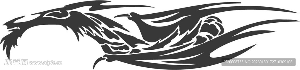 酷炫火焰龙形图案