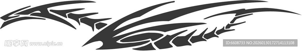 酷炫黑色翅膀图案设计