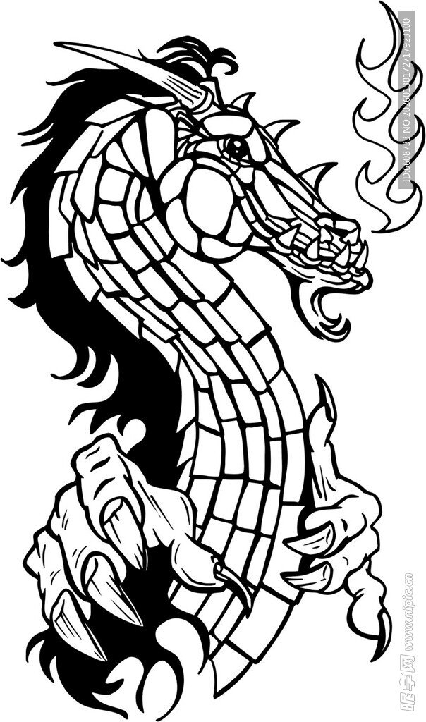 龙形纹身图案设计