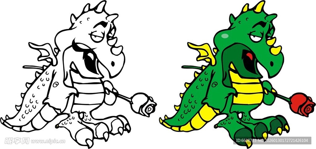 卡通恐龙形象设计素材