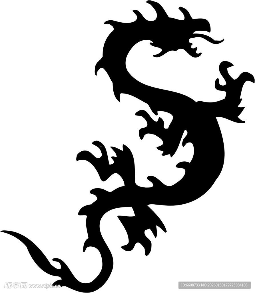 黑色中国龙图案