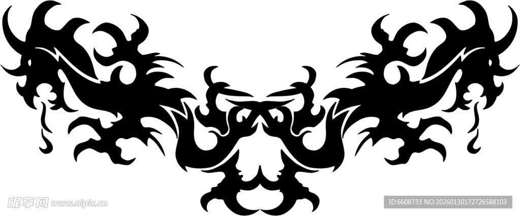 酷炫黑色纹身图案设计