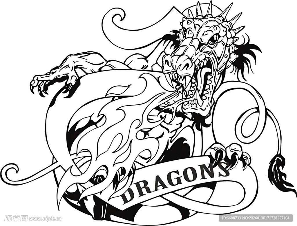 手绘龙图案设计