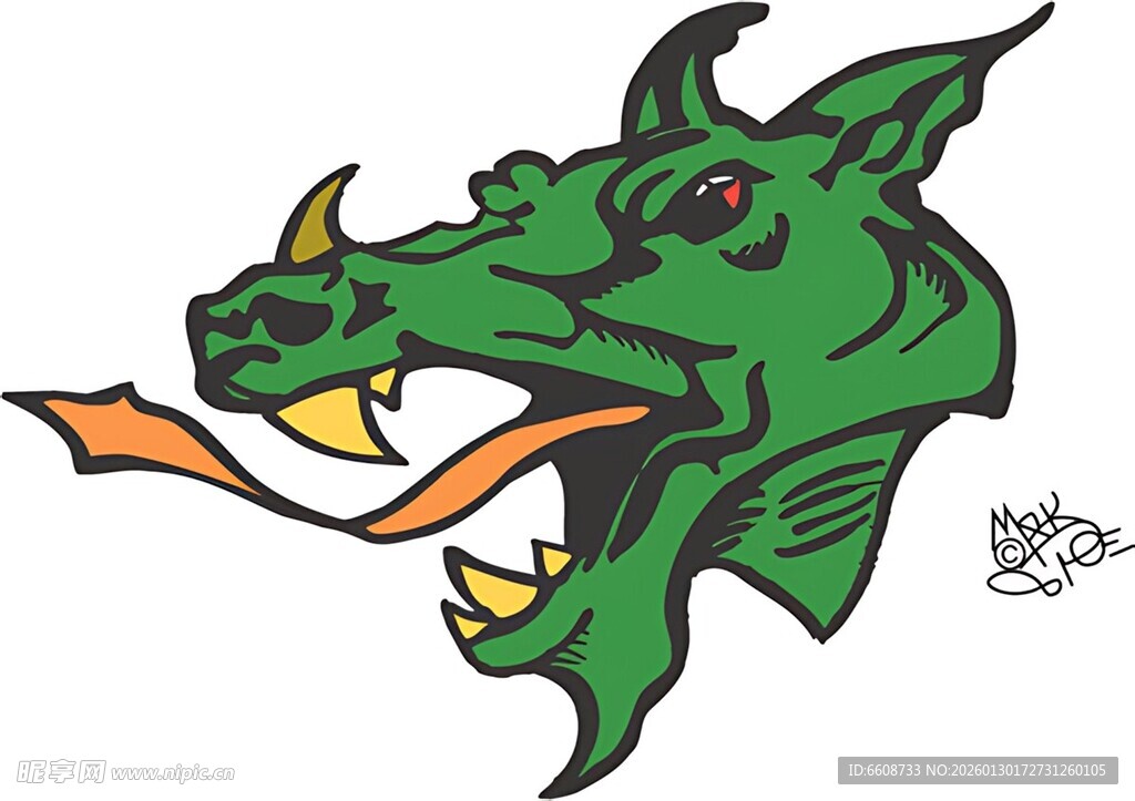 绿色龙头图案
