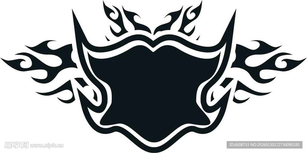 火焰盾牌图案设计