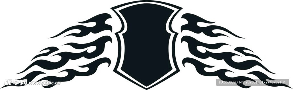 火焰盾牌图标设计元素