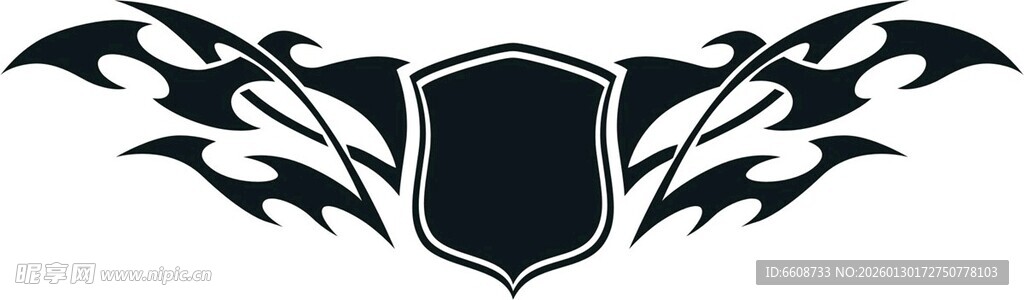 火焰盾牌图案设计元素