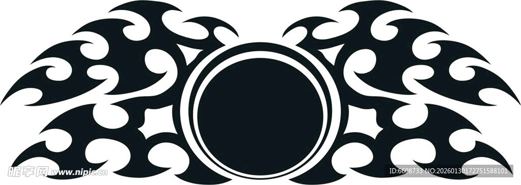 酷炫火焰环绕圆形图案