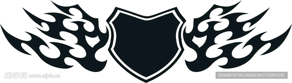 火焰盾牌图案设计元素