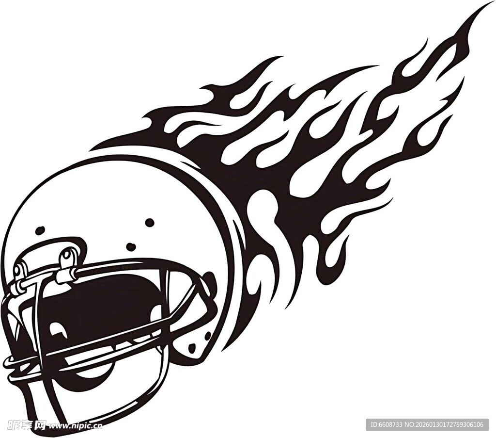 火焰橄榄球头盔图案