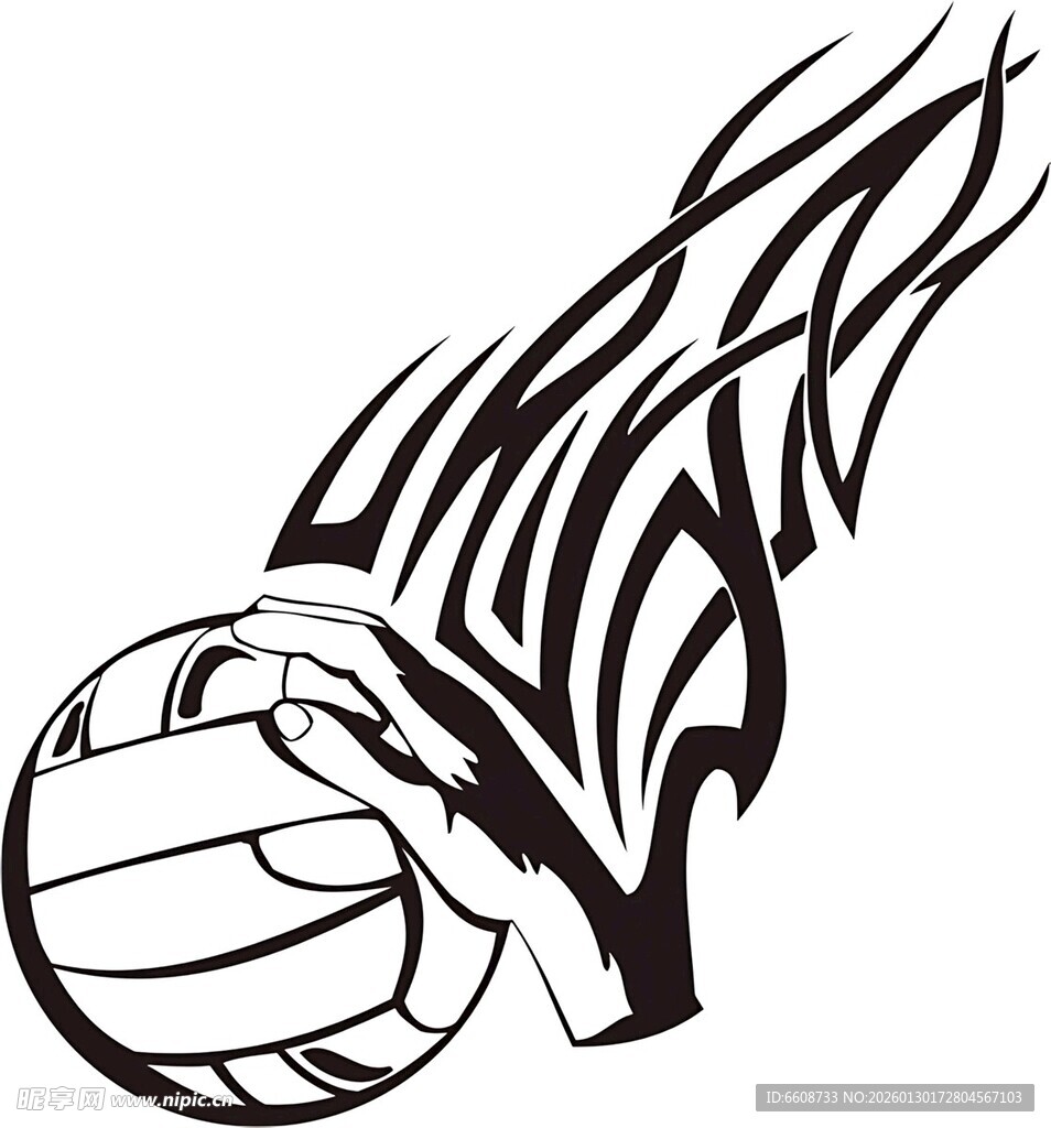 火焰排球图案设计