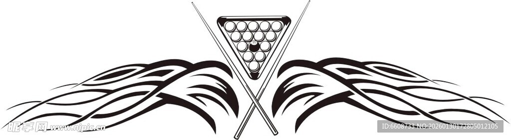 简约几何线条翅膀图案