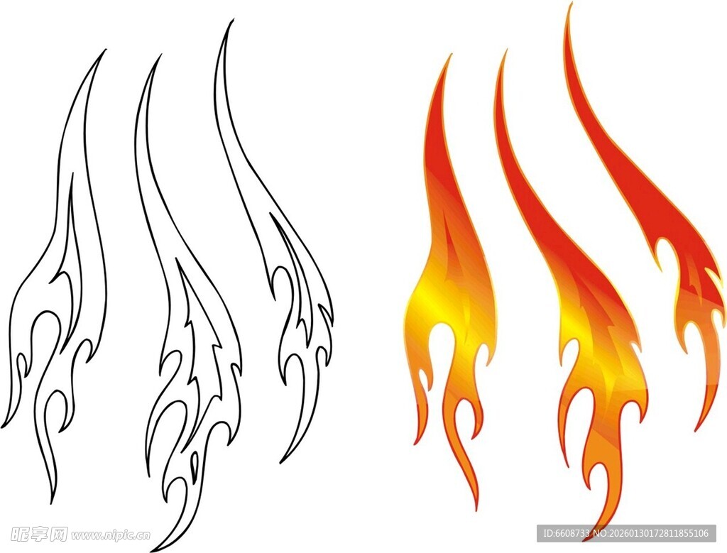 火焰纹身图案设计