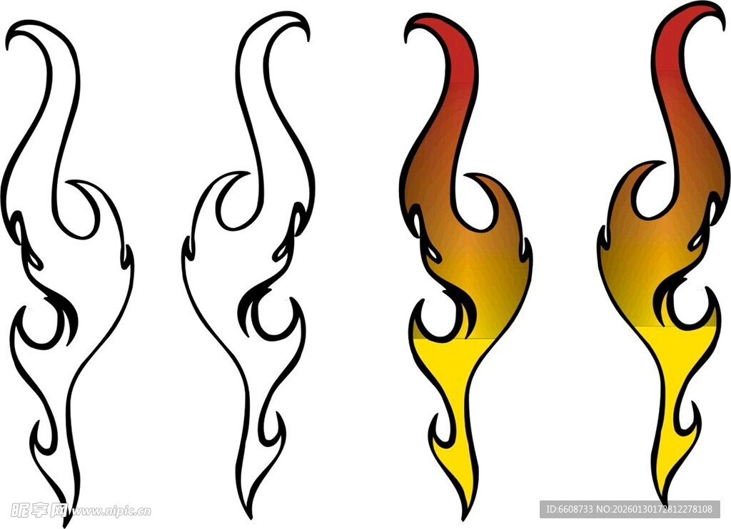 火焰纹身图案设计示例