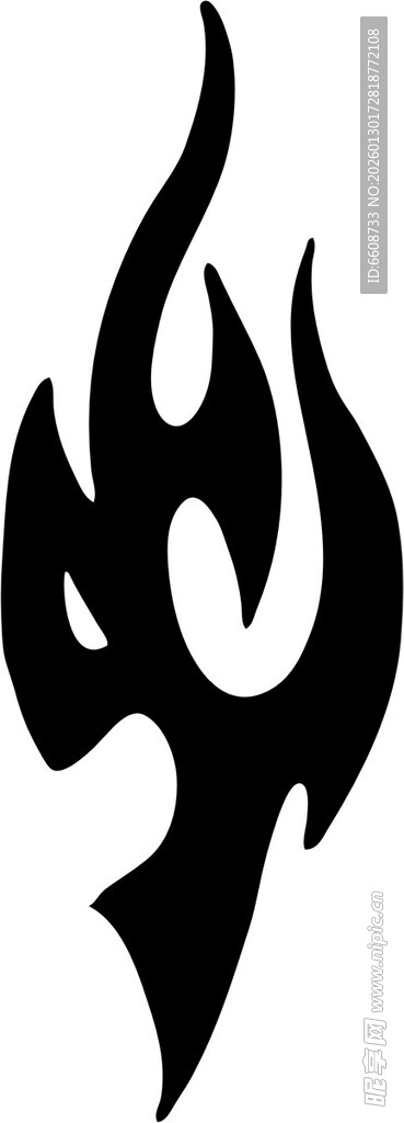 火焰风格黑色纹身图案