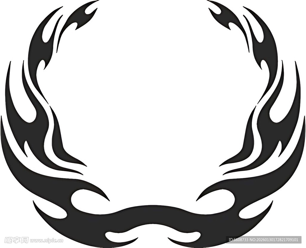 火焰风格环形纹身图案