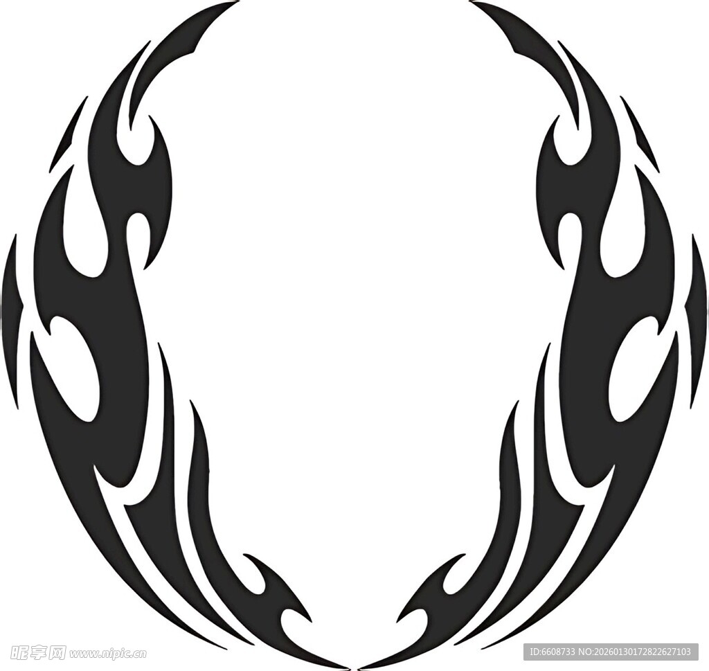 火焰风格环形纹身图案