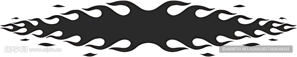 黑色火焰图案设计元素